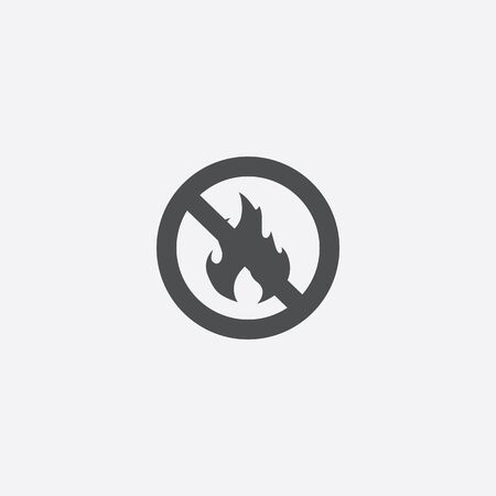 no fire icon, isolated, white backgroundのイラスト素材