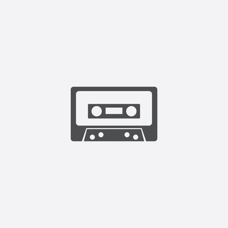 audiocassette icon, on white background.のイラスト素材
