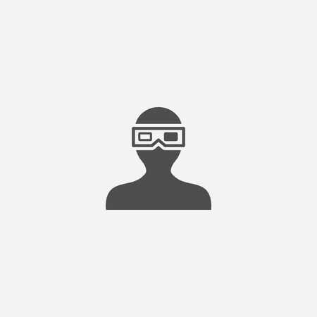 3d cinema icon, isolated, white backgroundのイラスト素材