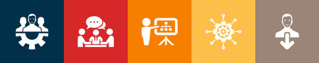 leadership icons Infographic design template. Creative concept with 5 optionsのイラスト素材