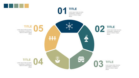 Crowdfunding, startup, marketplace, product launch, social participation, icons Infographic design layout template. Creative presentation concept with 5 stepsのイラスト素材