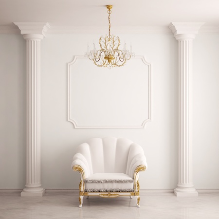 Classical interior with an armchair Classical interior with an armchair