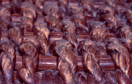 Texture of an old rustic Abaca woven sofaの写真素材