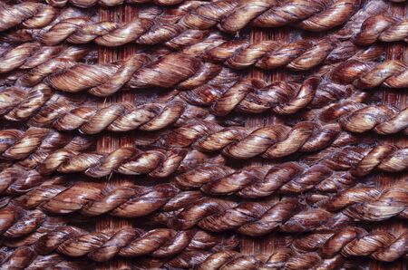Texture of an old rustic Abaca woven sofaの写真素材