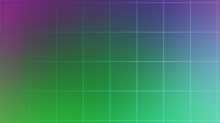 A soft gradient transitions from purple to green with a faint, intersecting grid pattern.の写真素材