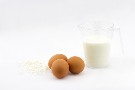 Food ingredients for cooking on white background