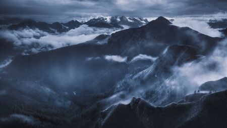 Mystical scenery near Giau pass - Dolomites mountain range in South Tyrlol Alps, Italy.の写真素材