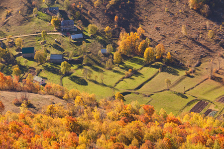 Hidden spot of beautiful nature in colorful autumn ambience at idyllic morning in one part of canyon...