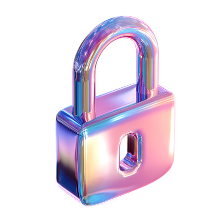 Padlock icon isolated on white background. 3d render illustration.の素材