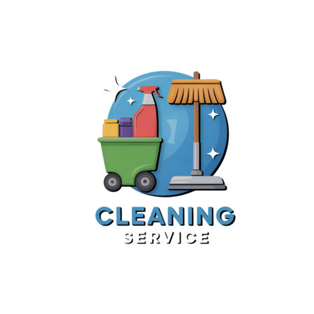 Cleaning service logo template. Cleaning service icon. Vector illustrationの素材