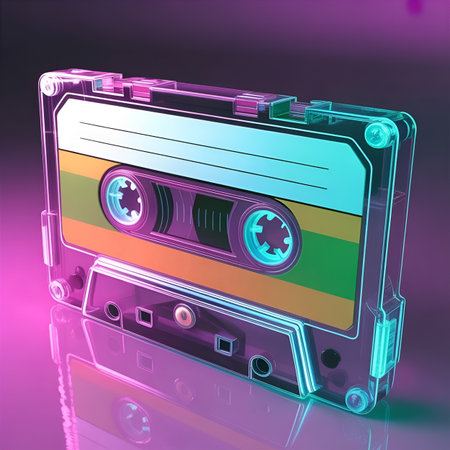 Cassette tape with the flag of Lithuania. 3D illustration.の素材