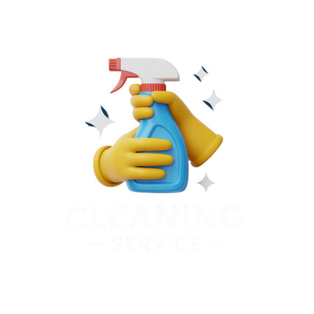 Cleaning service. Cleaning spray bottle in hand. Vector illustrationの素材