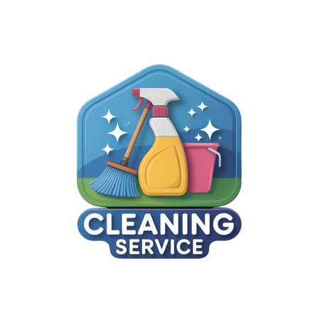 cleaning service logo design template. Cleaning service vector icon.の素材