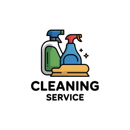 cleaning service logo design template. Cleaning service vector icon illustrationの素材