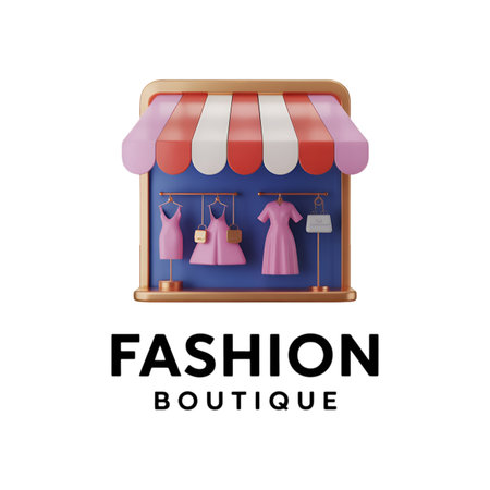 Fashion Boutique Store Sign. Vector Illustration on White Background.の素材