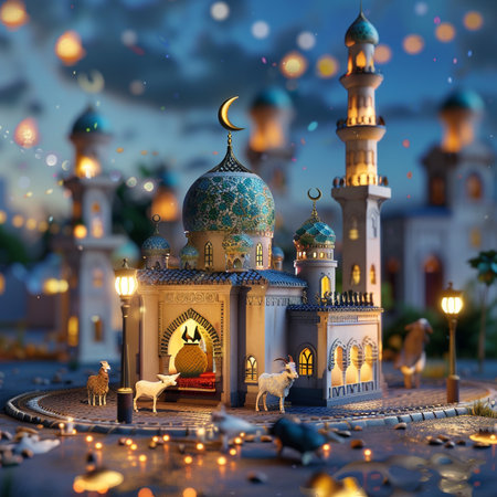 Ramadan Kareem greeting card. Muslim feast of the holy month of Ramadan.の素材
