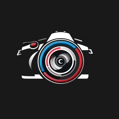Camera Logo Design Vector Template. Abstract Creative Symbol Of Camera Icon.の素材