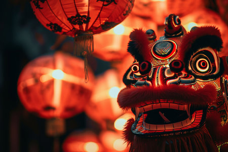 Chinese New Year lanterns in Chiang Rai,Thailand.の素材