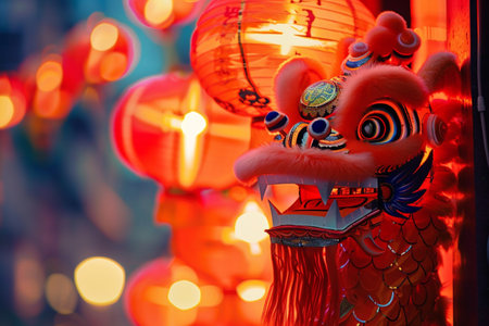 Chinese New Year lanterns in Chiangmai, Thailand.の素材
