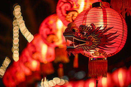 Chinese New Year lanterns in Chiangmai, Thailand.の素材
