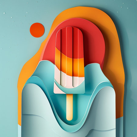 Abstract 3d rendering of paper cut shapes. Futuristic background design.の素材