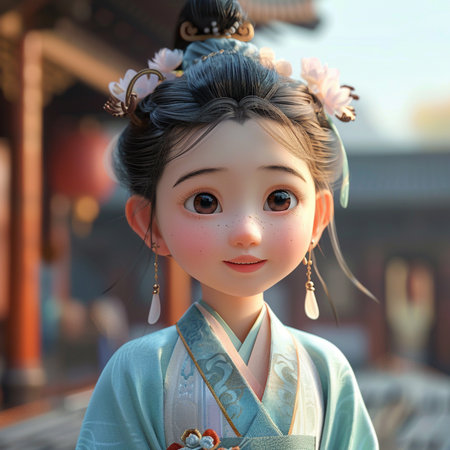 Japanese girl in Hanamatsuri. Hanamatsuri is a traditional Japanese festival.の素材