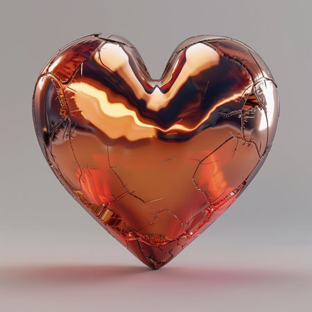 Heart-shaped balloon in the form of a heart. 3d renderingの素材
