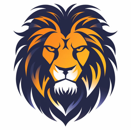 Lion head on white background. Vector illustration for t-shirt design.の素材