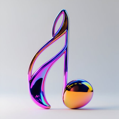 Music note on white background. 3d rendering. Music concept.の素材