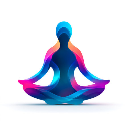 Yoga man silhouette in lotus pose. Vector Illustration.の素材