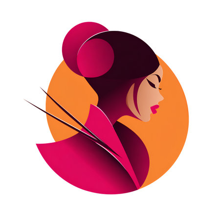 Beautiful woman in retro style. Retro girl. Vector illustration.の素材