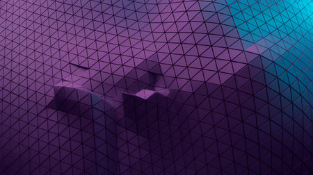 3d illustration of abstract geometric polygonal background with gradient meshの素材