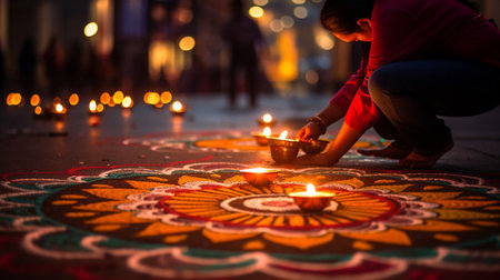 Diwali or Deepavali festival. Diwali is the Hindu festival of lights.の素材
