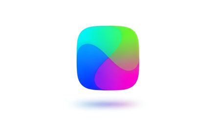 abstract icon with a gradient in the form of a square.の素材