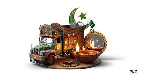 3d illustration of Eid Mubarak background with eid mubarakの素材