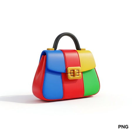 Ladies handbag on a white background. 3D illustration.の素材