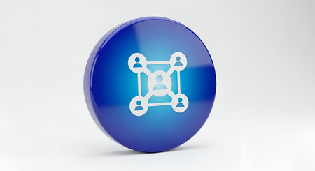 3D Illustration of a Social Network Icon in Isolated Backgroundの素材