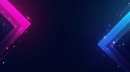 Abstract colorful arrow on dark background.  illustration for your design. Ai Generatedの素材