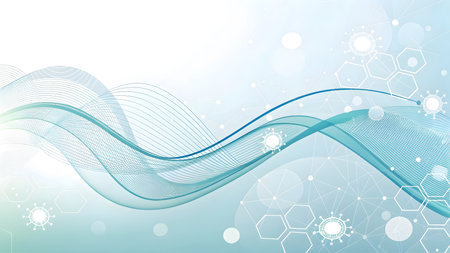 Science template, wallpaper or banner with a DNA molecules. Vector illustration.の素材