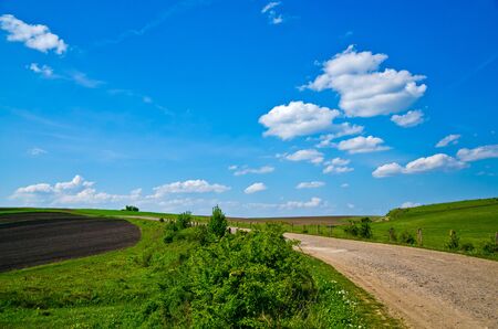 Lonely countryside roadの写真素材