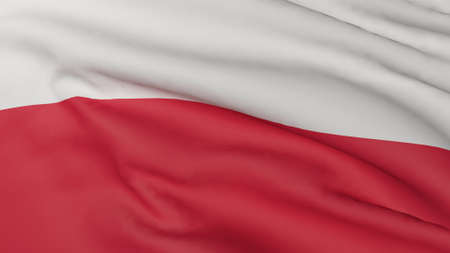 Waving flag of Polandの写真素材