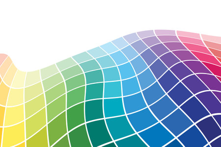 Colorful Geometric Mosaic Background. Rainbow spectrum colors tiles.のイラスト素材