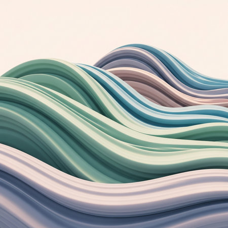 3d rendering of abstract wavy background, computer generated illustration.の素材