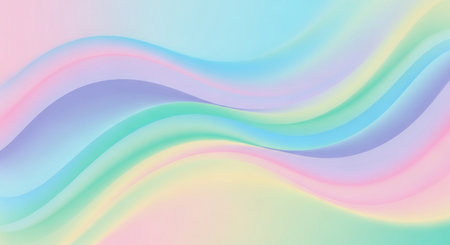 abstract colorful background with smooth wavy lines in pastel colorsの素材