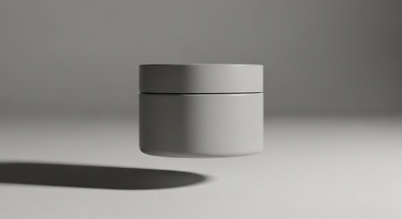 Cosmetic cream jar mockup on a gray background. 3d renderingの素材
