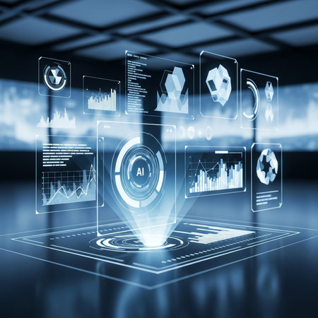 Futuristic user interface. 3d rendering toned image double exposureの素材