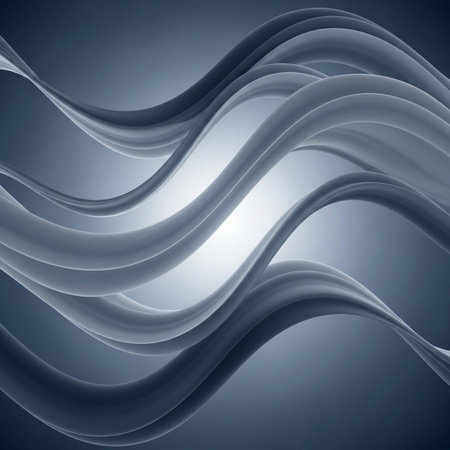 abstract background with smooth wavy lines in gray colors, illustrationの素材