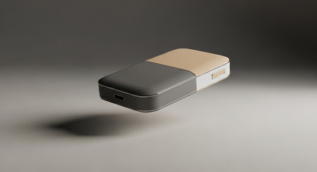 External hard drive isolated on a white background. 3d render.の素材