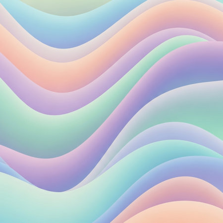 Abstract background with wavy lines in pastel colors. Vector illustration.の素材