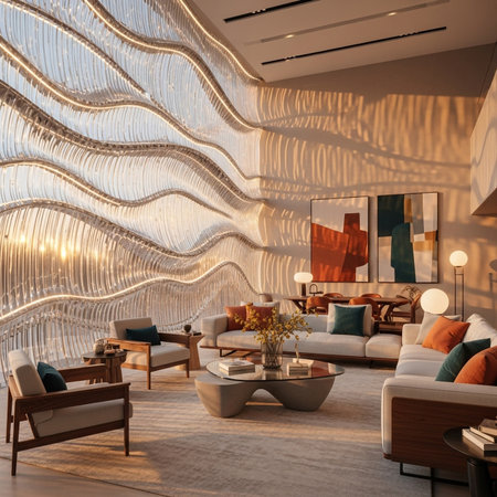 Luxury living room interior design with sofa and coffee table. 3d renderの素材